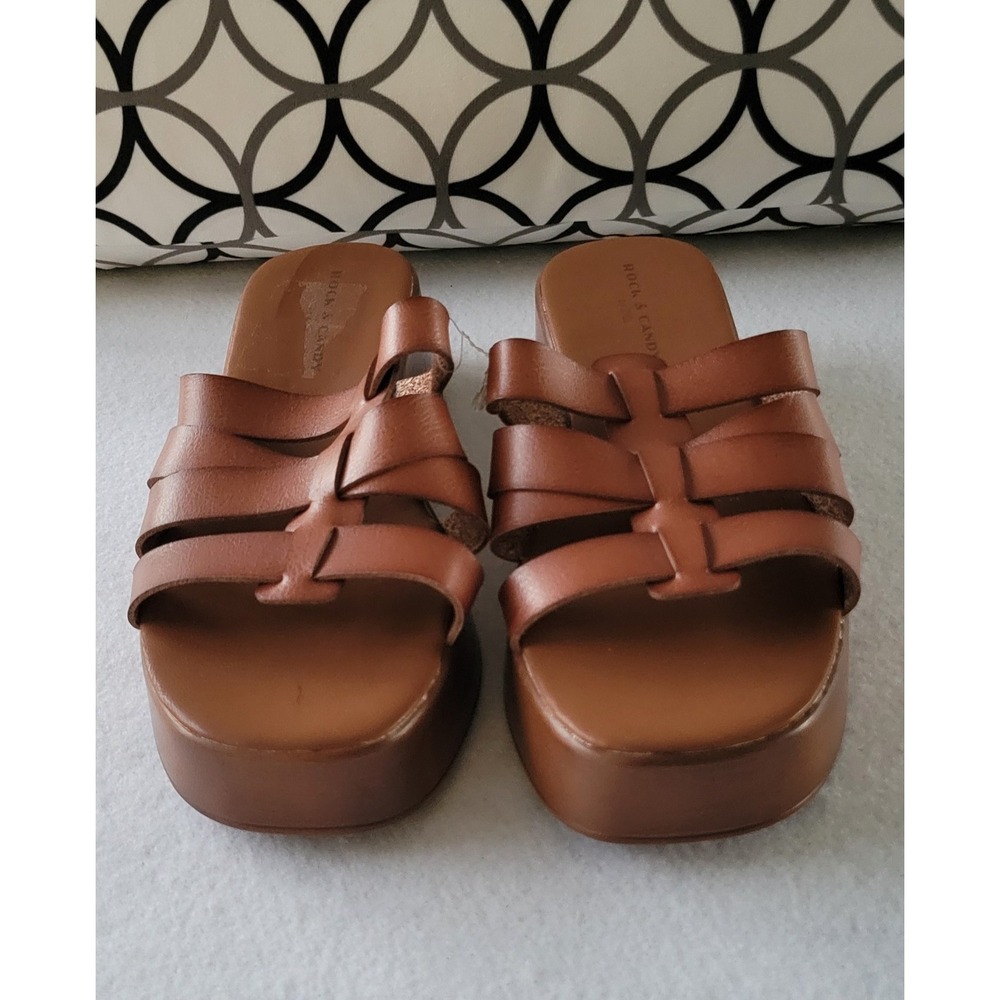 Rock & Candy ZiGi‎ Brown Platform Strappy Slide Sandals. Size 10